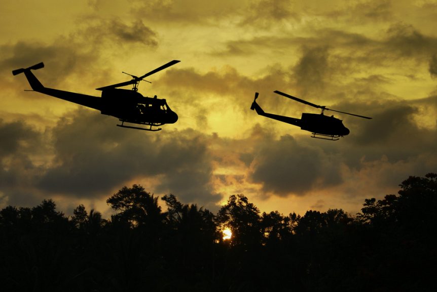 Emergency services helicopter