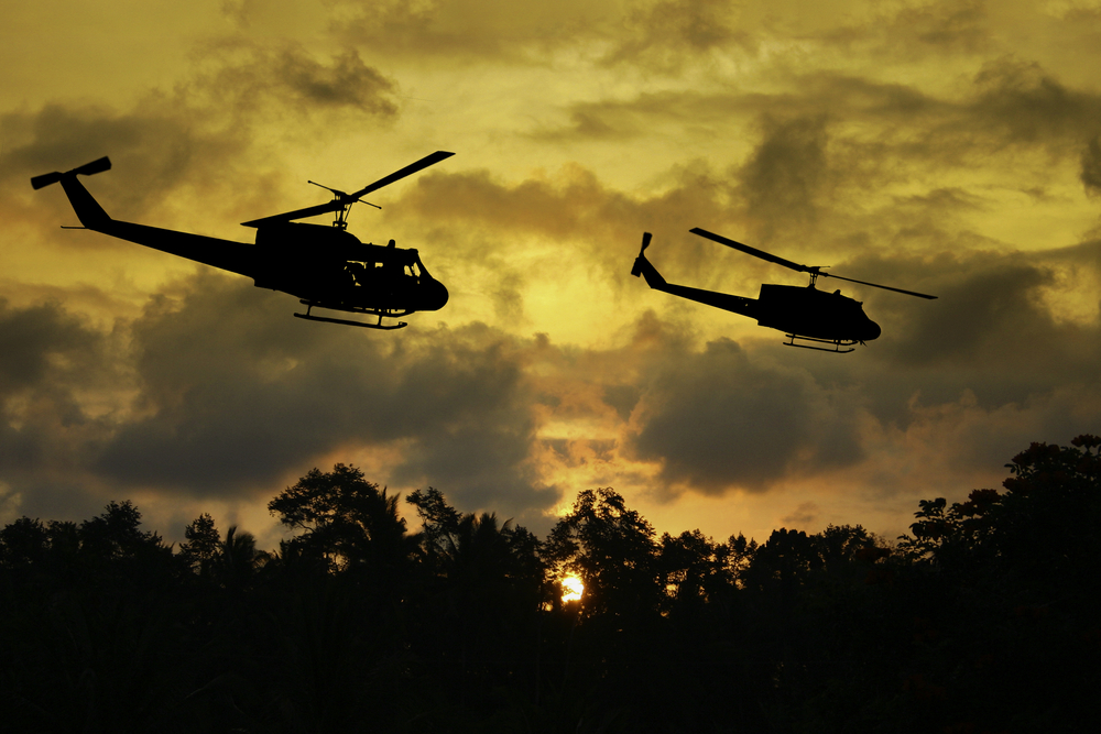 Emergency services helicopter