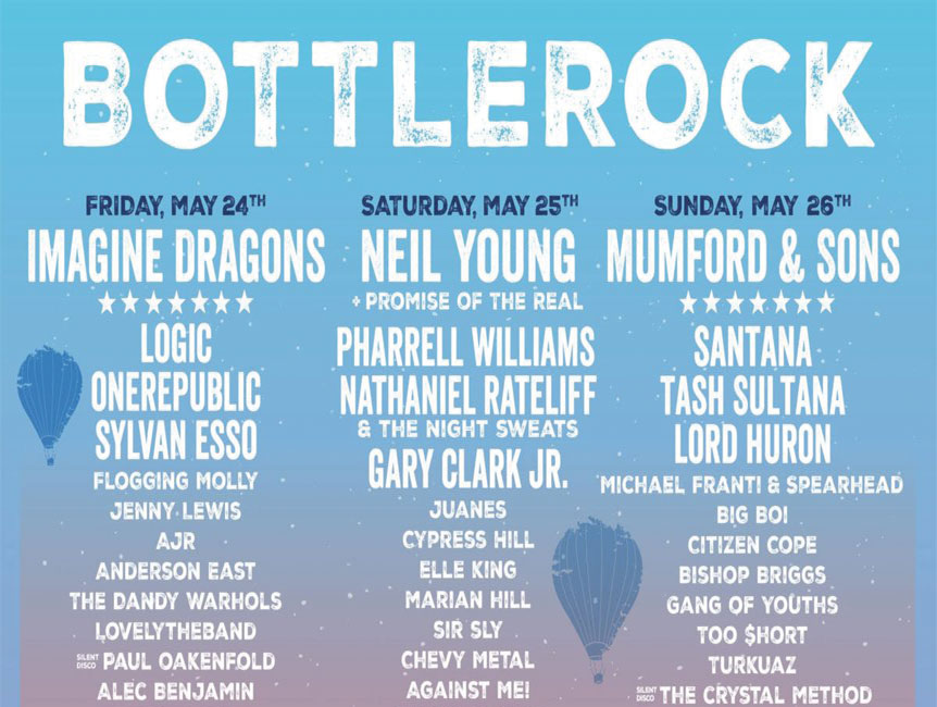 Bottlerock 2019 Lineup. Click to Enlarge