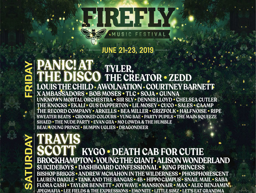 Firefly 2019 Lineup. Click to Enlarge