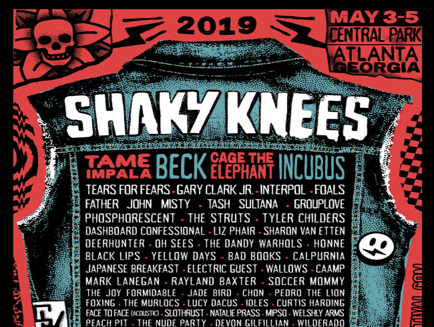 Shaky Knees 2019 Lineup. Click to Enlarge