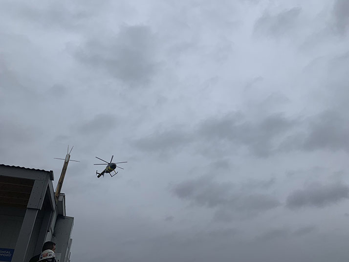lift helicopter flying in