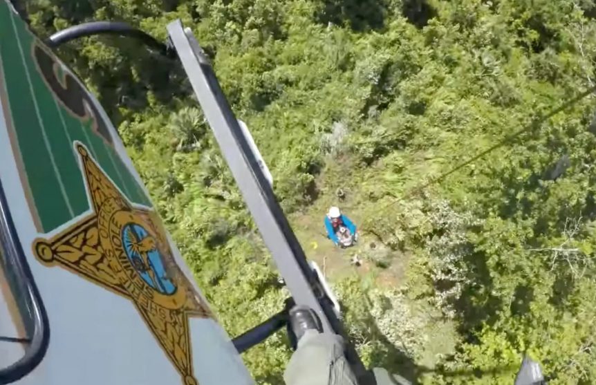 The Seminole County Sheriff’s Aviation Unit took Anjab to safety with the helicopter. Credit: Seminole County's Aviation Unit