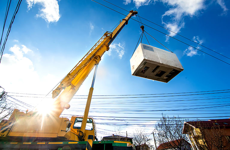 Ground Crane for HVAC Lifts