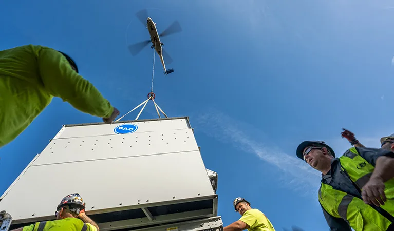 HVAC Lifts for Installation and Replacement : Helicopter Lift Services