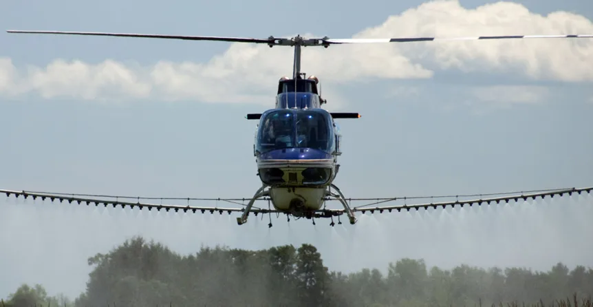 Herbicide Application by Helicopter