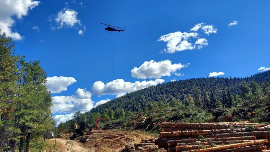 Helicopter Logging in the Bill Williams Mountain Restoration Project