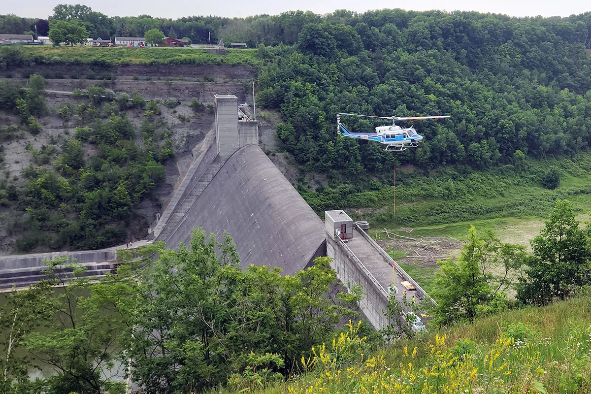 Mount Morris Dam Project: Helicopter Lifts in Action