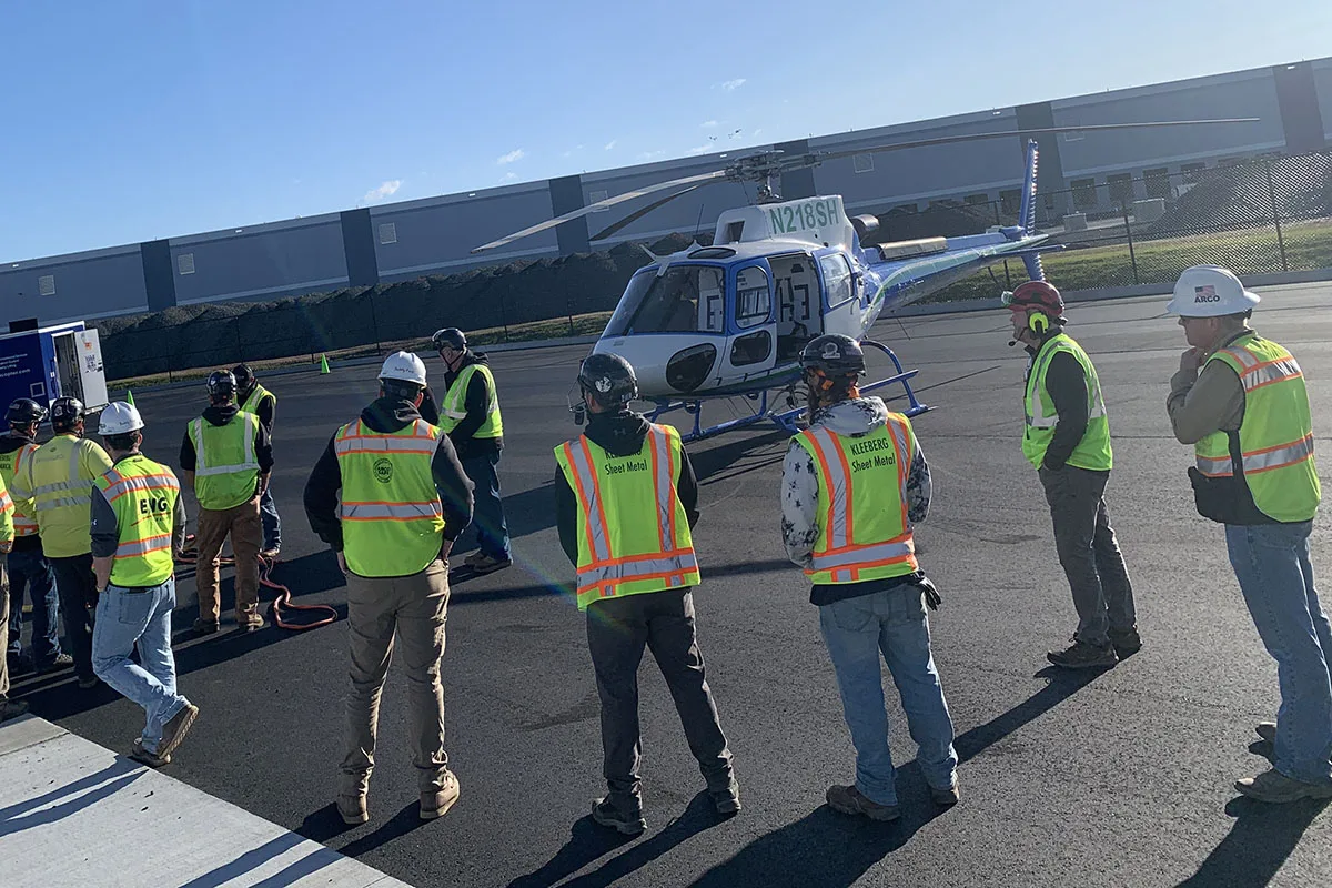 Leveraging the power of the Airbus H125 helicopter for efficient and precise HVAC installations.