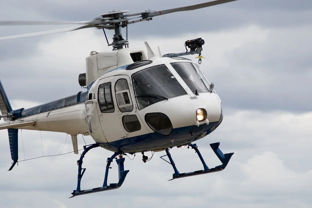 Aerial Survey Helicopter outfitted with high resolution camera. 