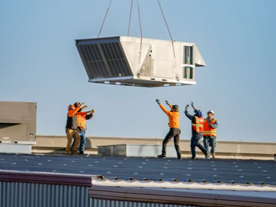 Placing a 2,424 pound HVAC