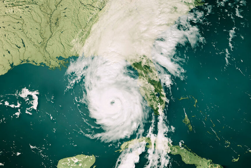 Category 4 Major Hurricane Helene approaching Big Bend of Florida.