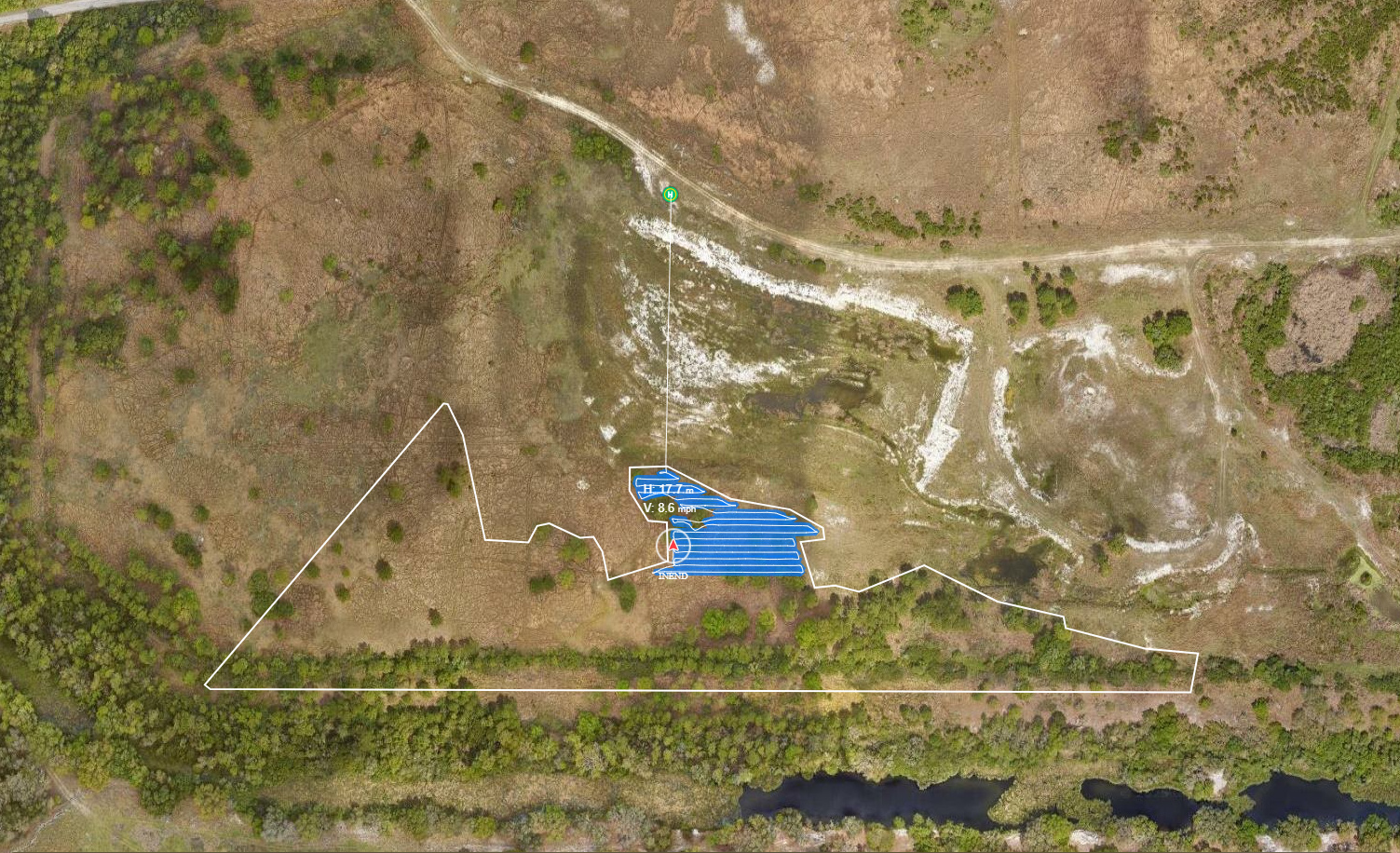 XAG P100 Pro HP Drone flight path 