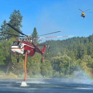 Firefighting Helicopters S-64E and S-61A Master Rapid Water Refills and ...