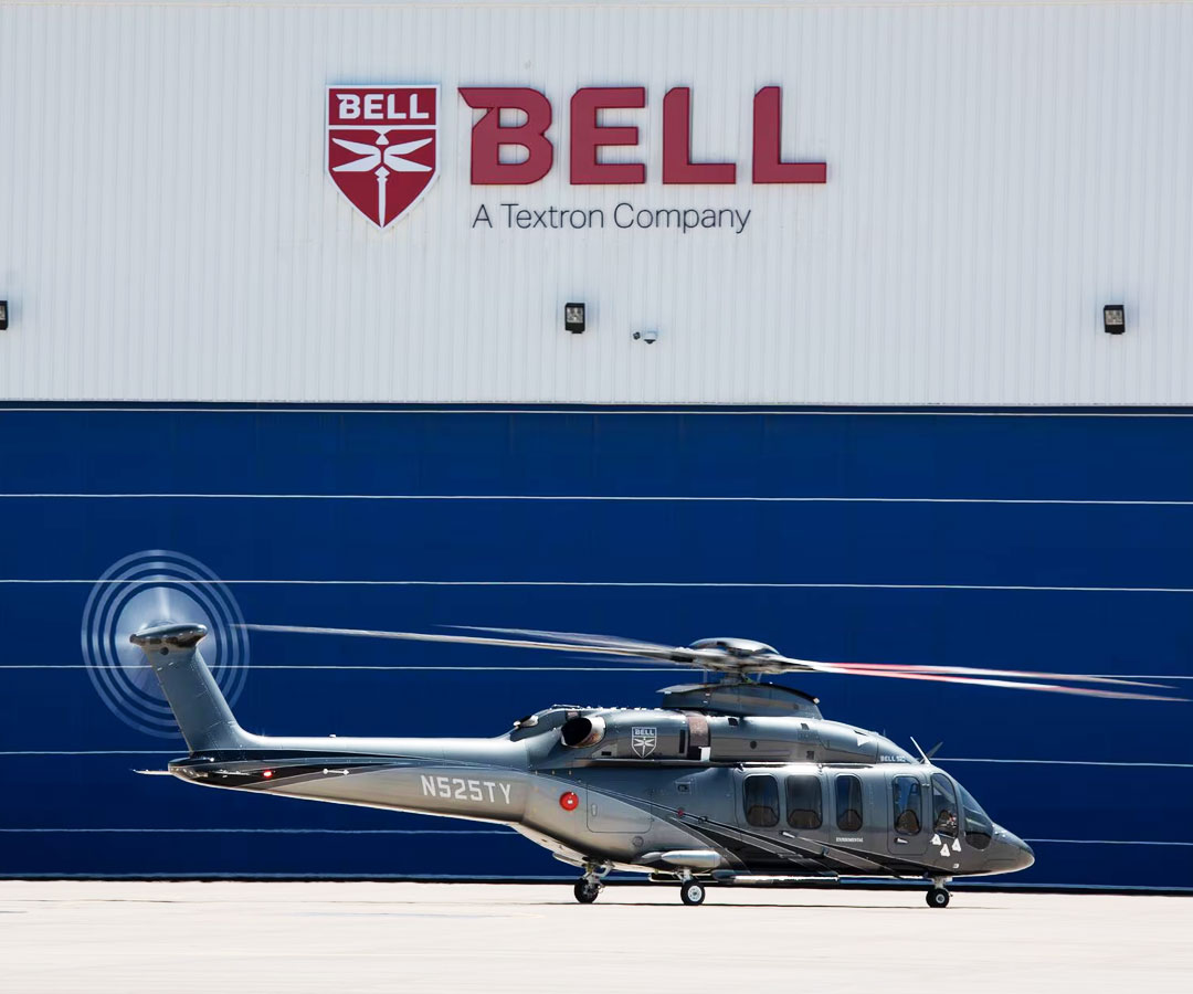 The 525 sits outside a Bell service hangar. | Photo: bellflight.com