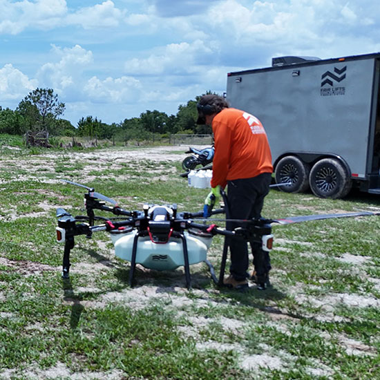A Fair Lifts Drone Team at Work Spraying Corn and Soybeans