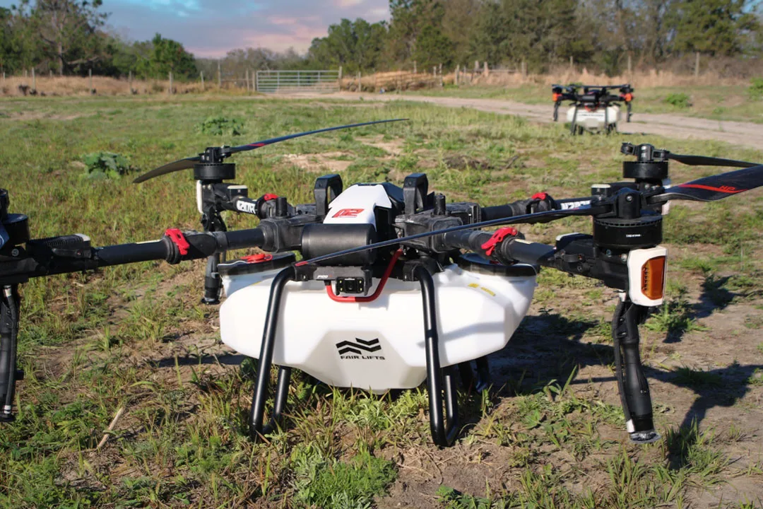 Fair Lifts' XAG P100 HP Agricultural Drones prepping for deployment.