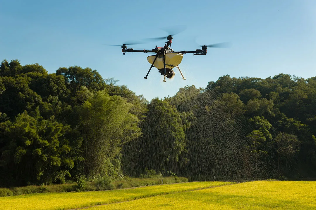 A XAG P150 Max Agricultural Drone executes a dry spreading mission. | Photo: xa.com
