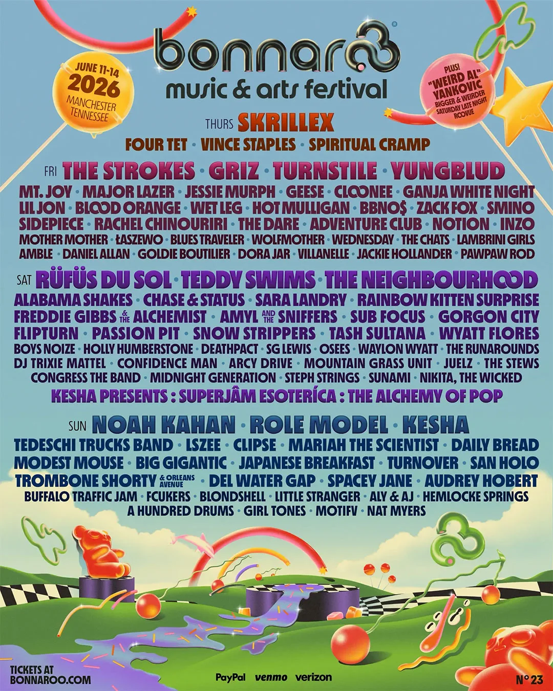 Bonnaroo, Manchester, June 11-14