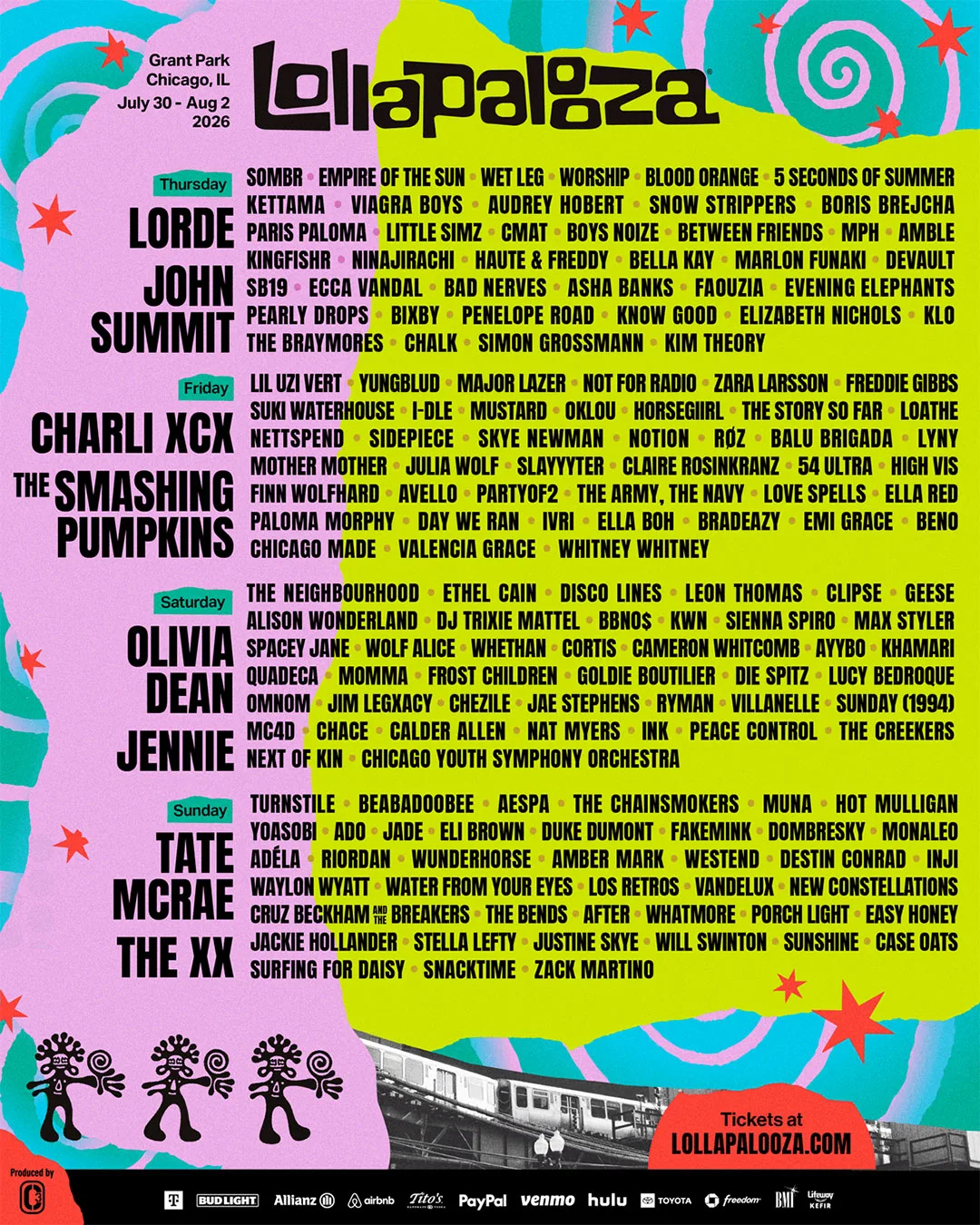 Lollapalooza, Chicago, July 30-August 2