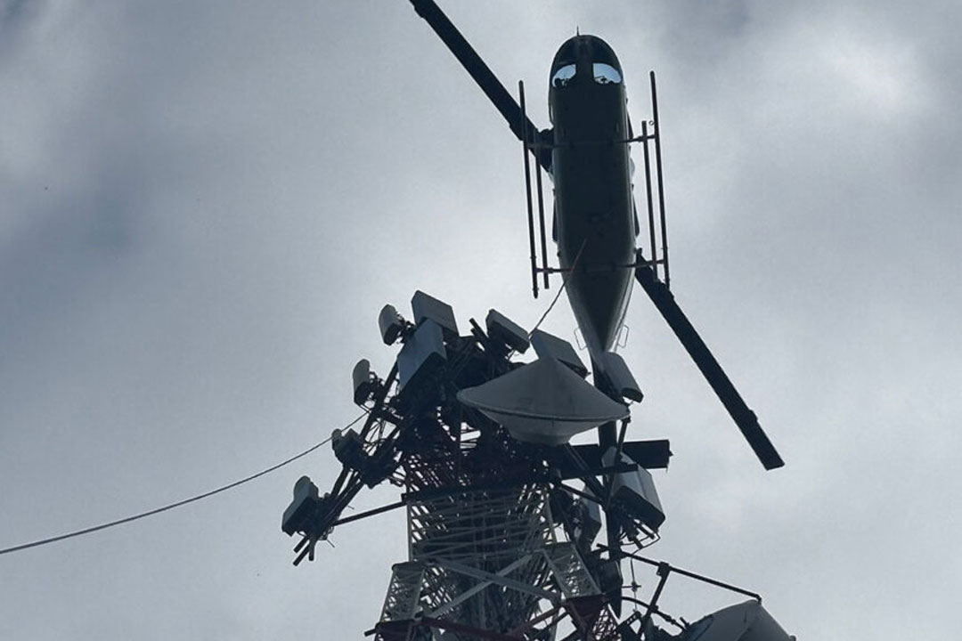 Next Edge Networks Helicopter Telecom Tower Installation