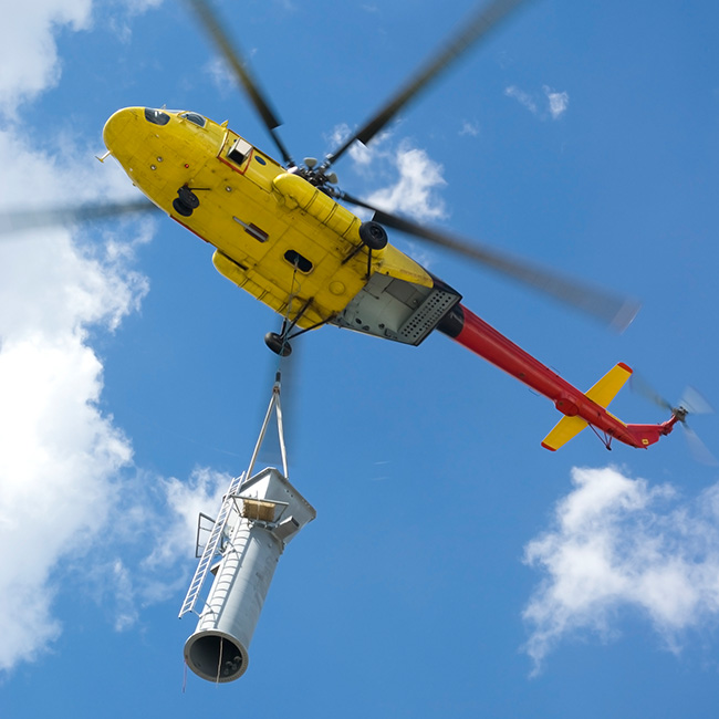 Aircraft selection considers the complete operation, not just load weight.